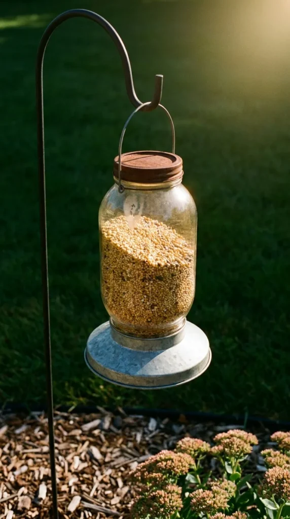 mason jar diy bird feeder