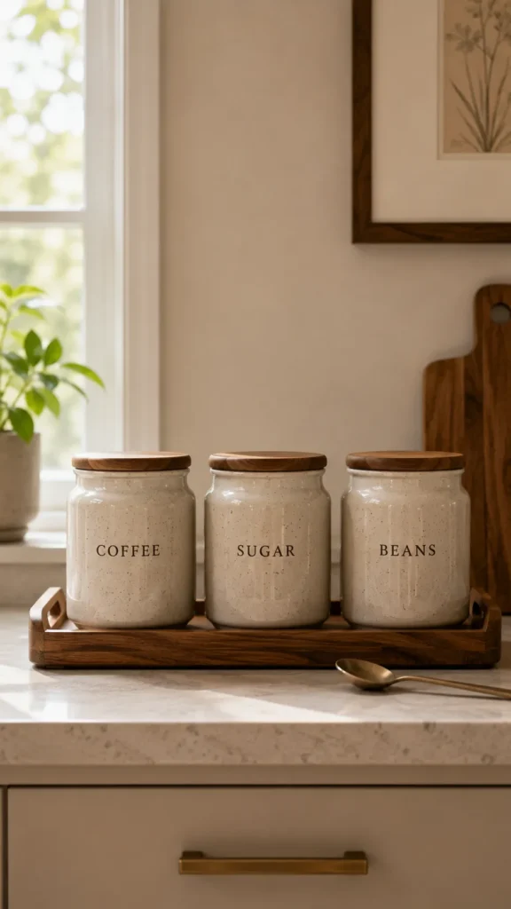 Matching canisters for a cleaner counter