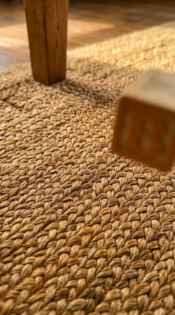 Woven jute or seagrass rug