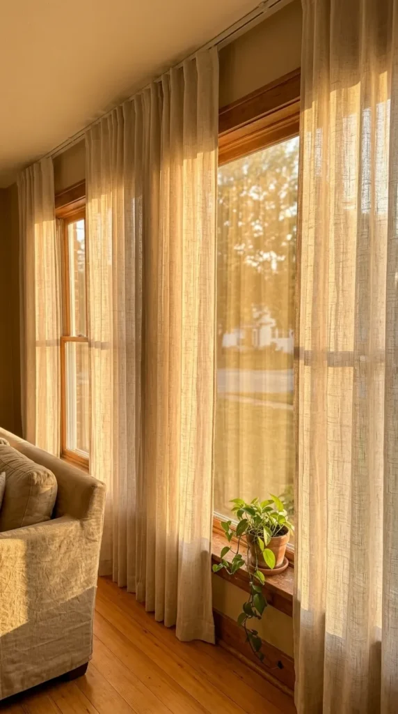 Sheer white curtains