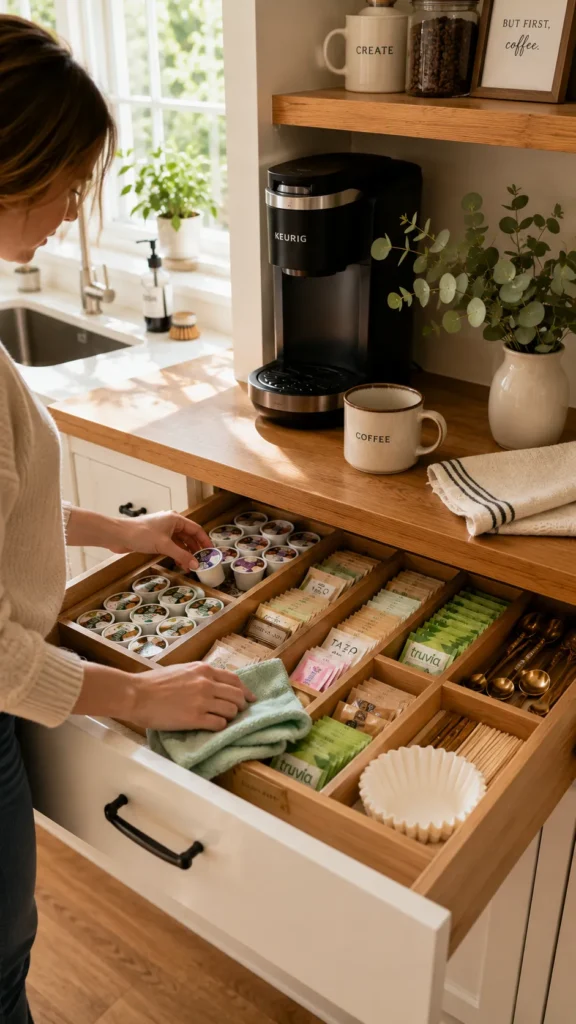 Coffee Drawer Organization