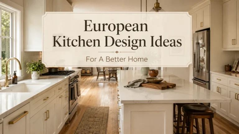 modern European kitchen design with open layout, white cabinets, quartz island, and natural light creating a clean and simple kitchen space