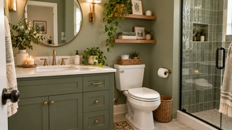 Green Bathroom Ideas for Color, Warmth