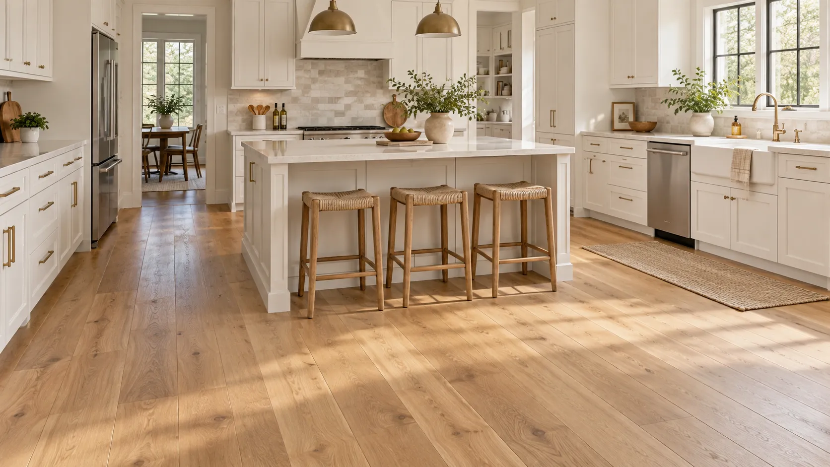 12 Flooring Ideas for White Kitchen Cabinets