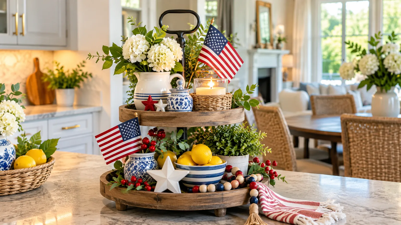 14 Patriotic Tiered Tray Decor Ideas