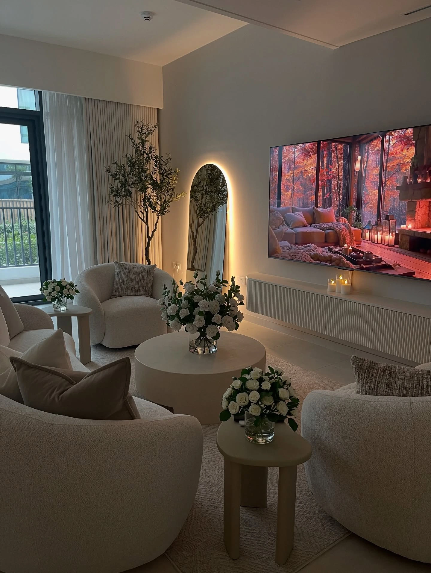 9- Add a Lighted Mirror Beside the TV