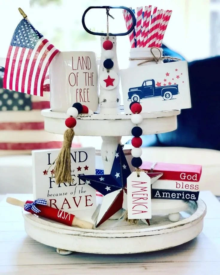 10- Add a Patriotic Mug to a Coffee Tray