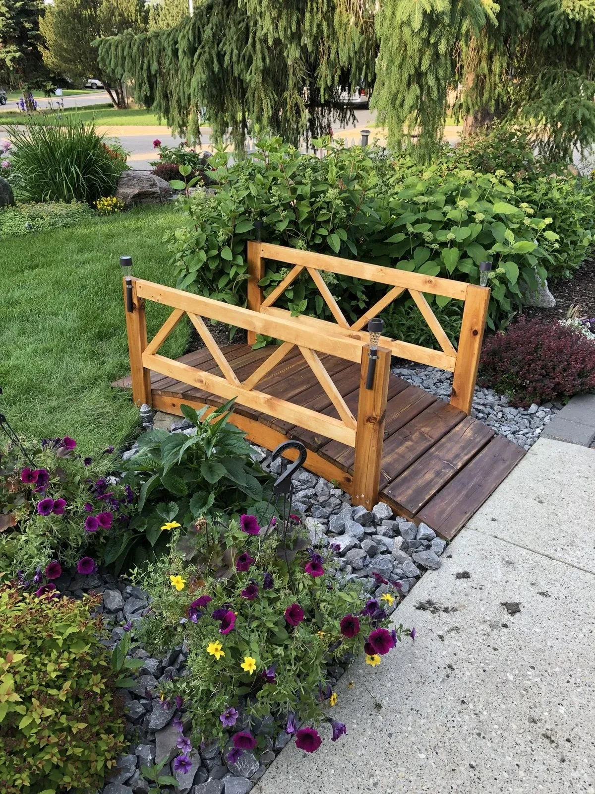 8- Add a Small Wooden Garden Bridge