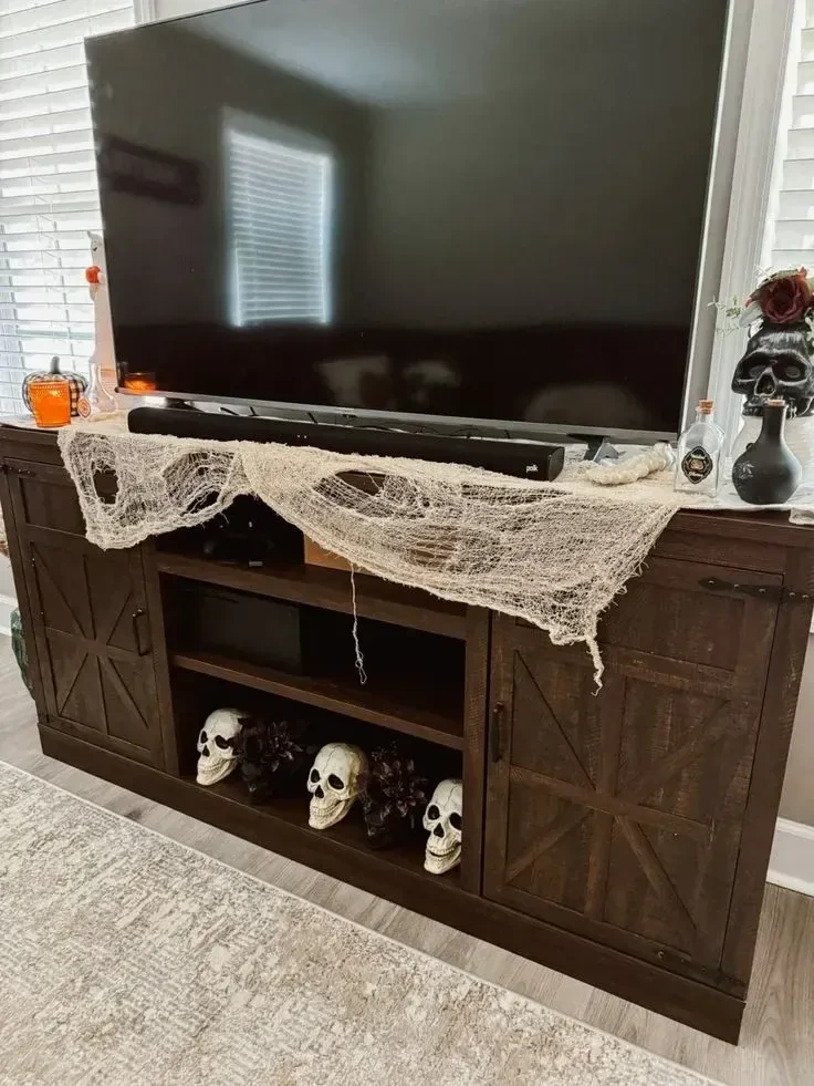 11- Add Black Gauze Beneath the TV