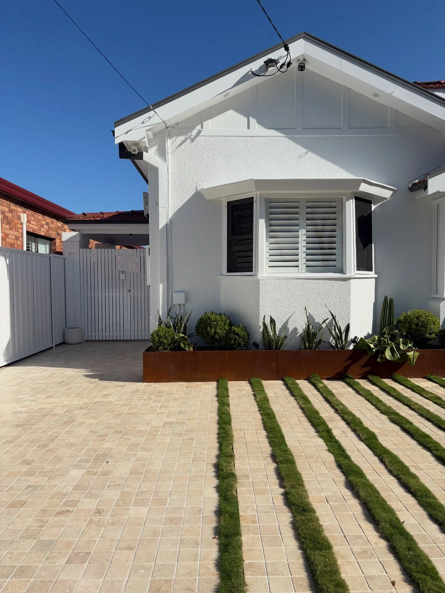 13- Add Green Strips Between Pavers