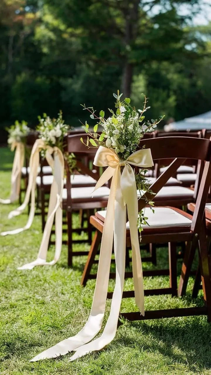 7- Add Soft Ribbon to Ceremony Seating