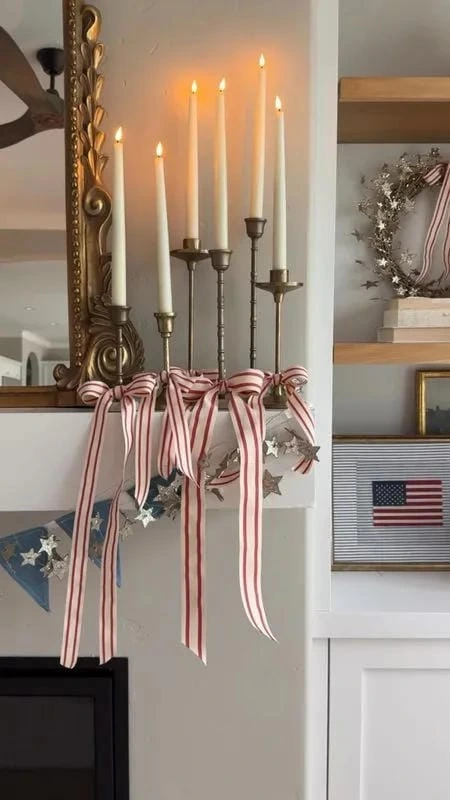 4- Add Striped Ribbons to Flag Candlesticks