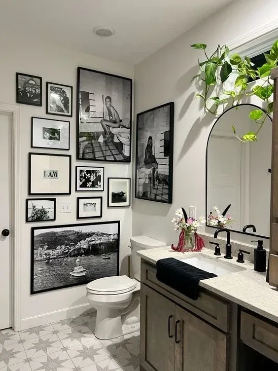 11- Arrange a Personal Bathroom Gallery Wall