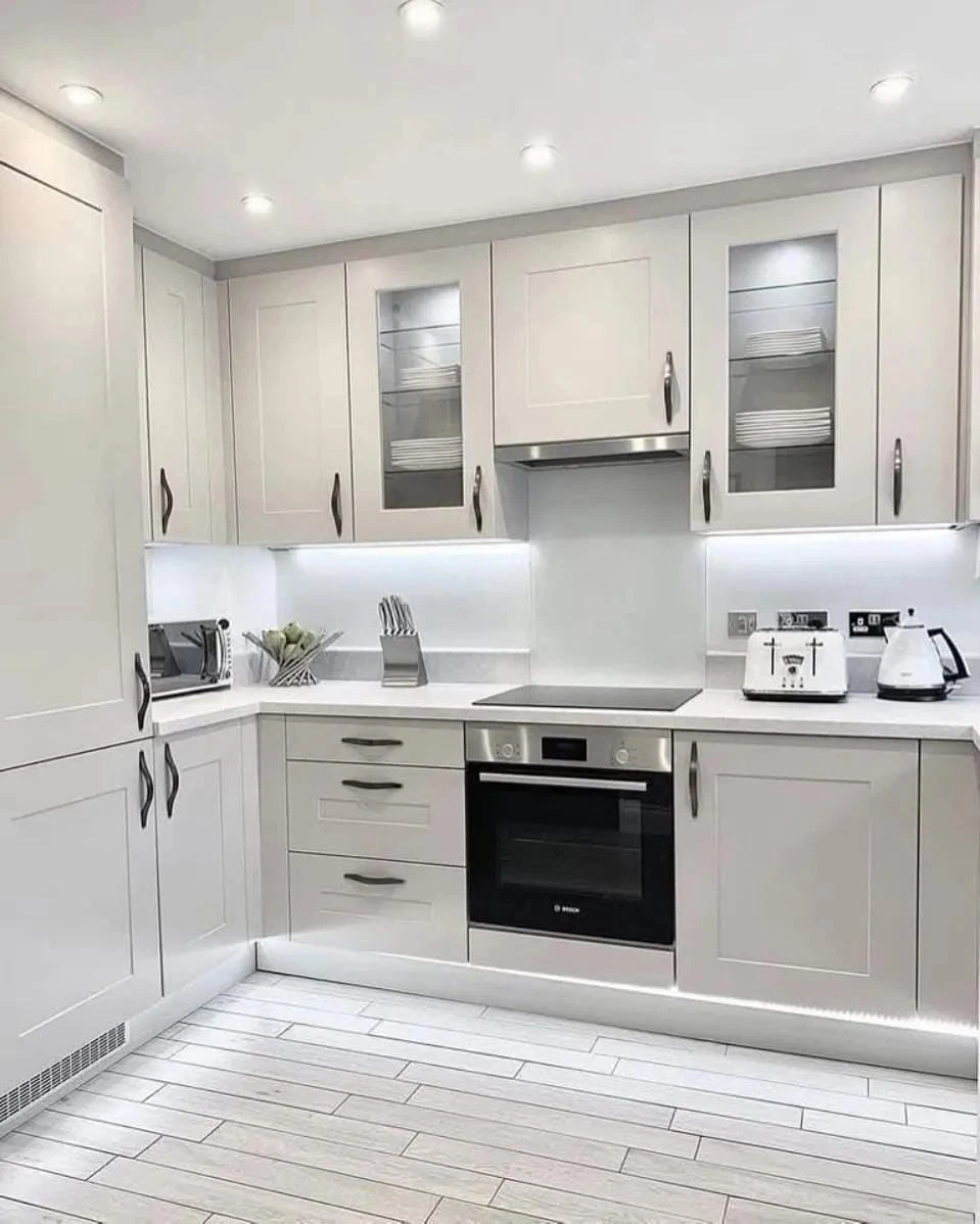 5- Blend White Appliances With Neutral Flooring