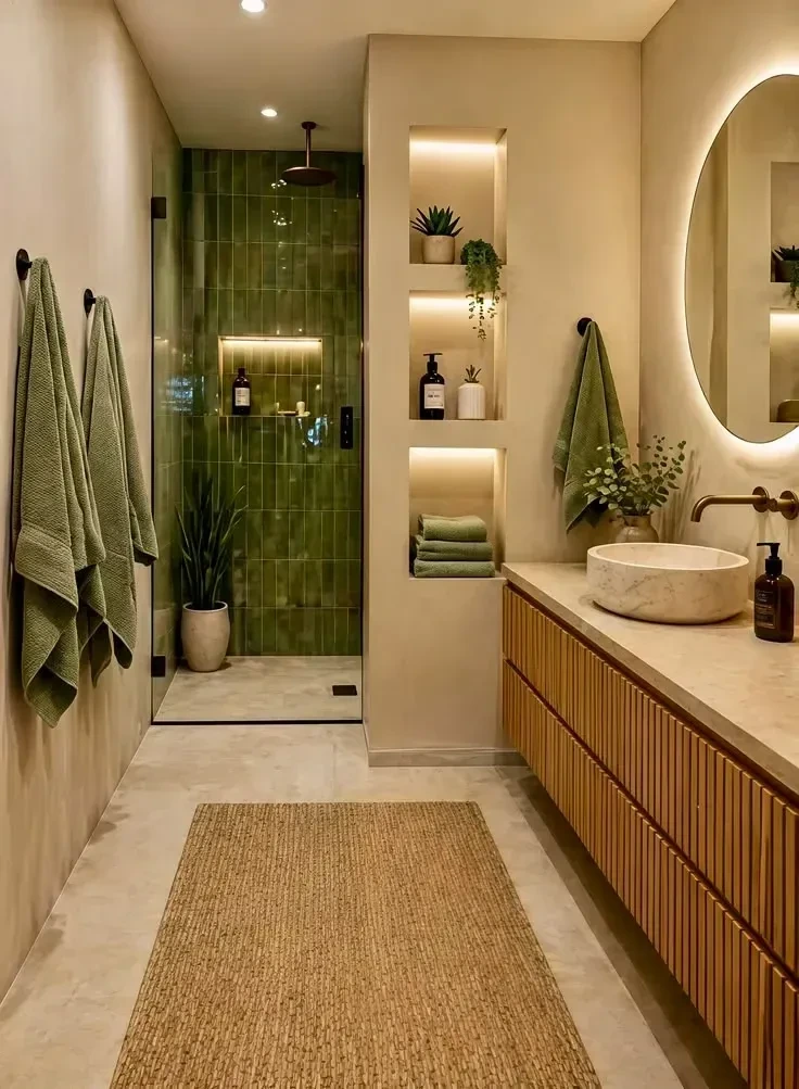 11- Build In a Lit Shower Niche