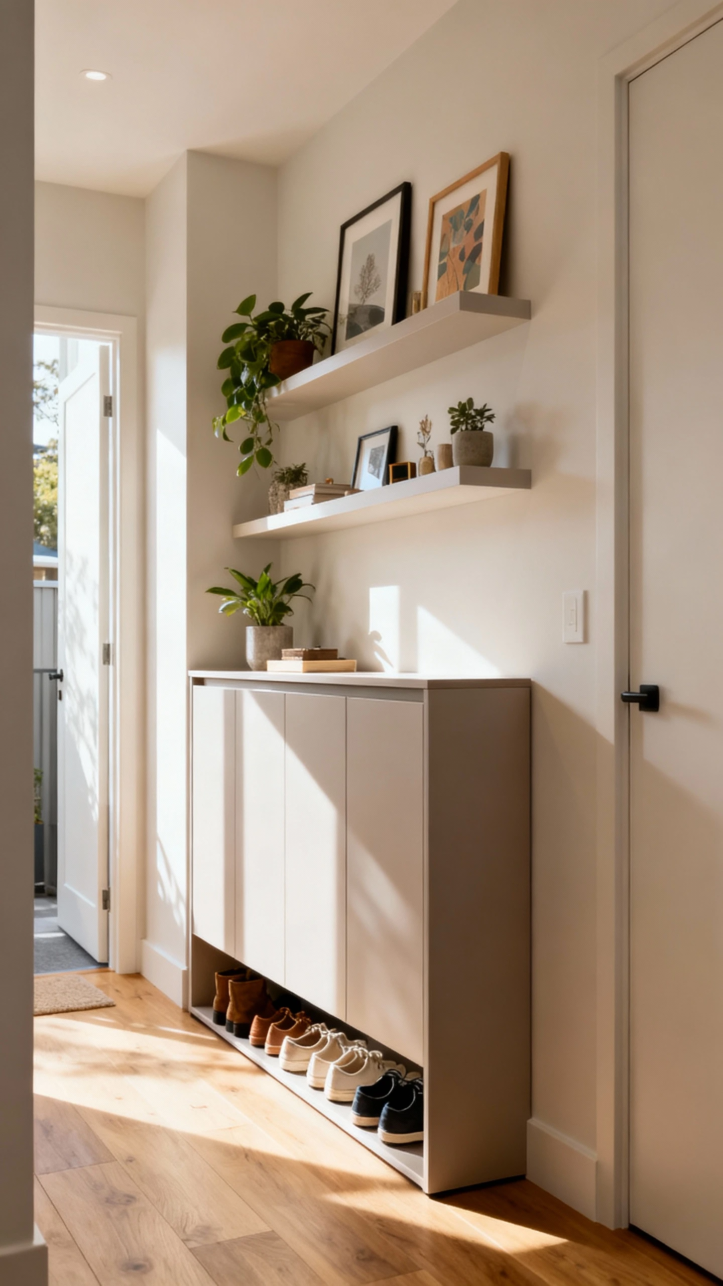 12- Choose a Slim Shoe Cabinet With One Open Spot