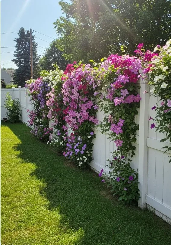 8- Cover the Fence With Climbing Flowers