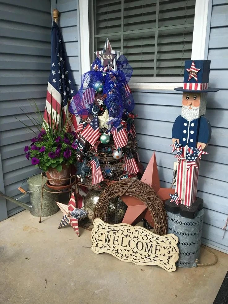 9- Create a Full Patriotic Porch Scene