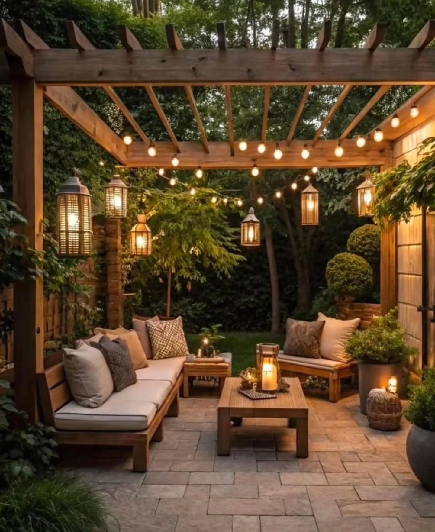 4- Create a Glowing Pergola Lounge