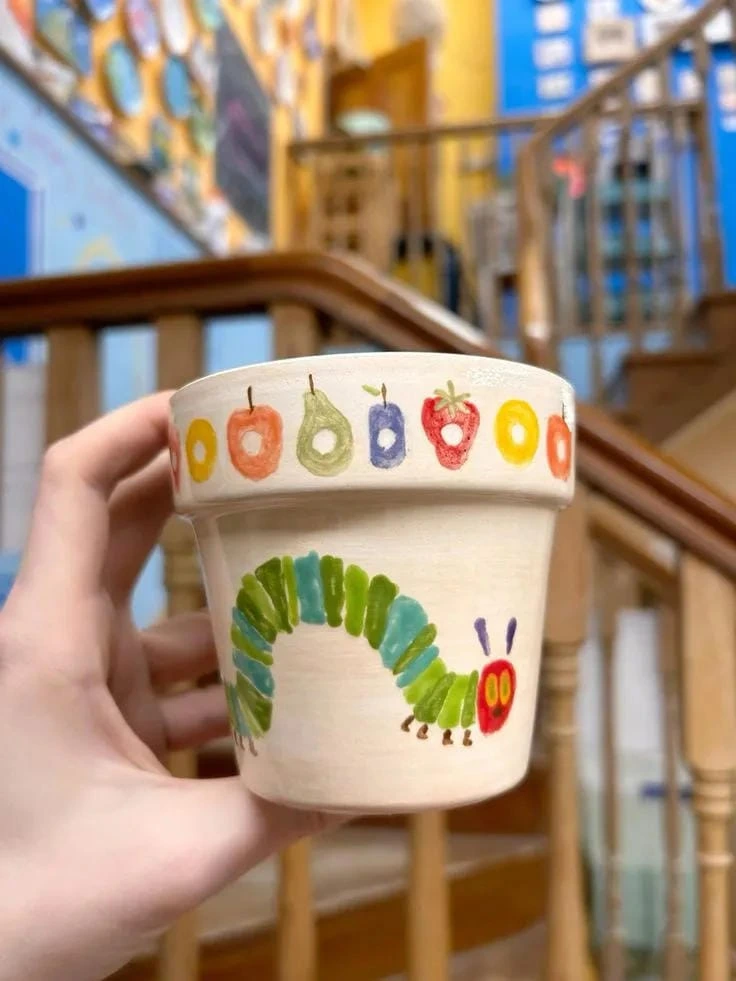 10- Create a Hungry Caterpillar Inspired Pot