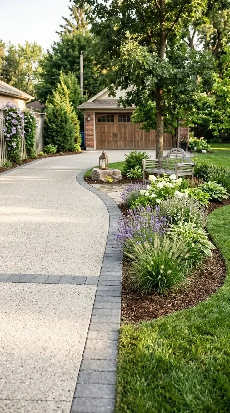 7- Curve a Garden Bed Along the Drive