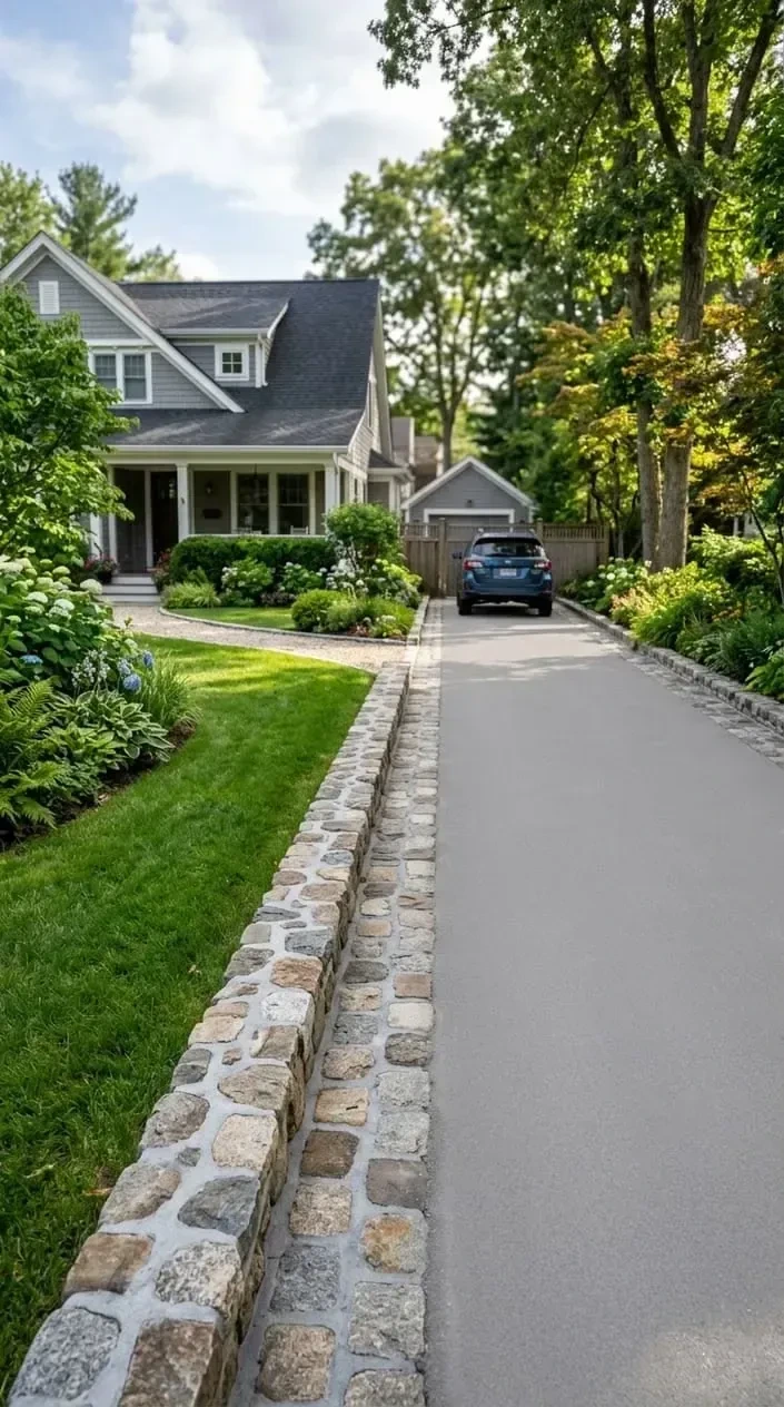 3- Define the Edge with Natural Stone