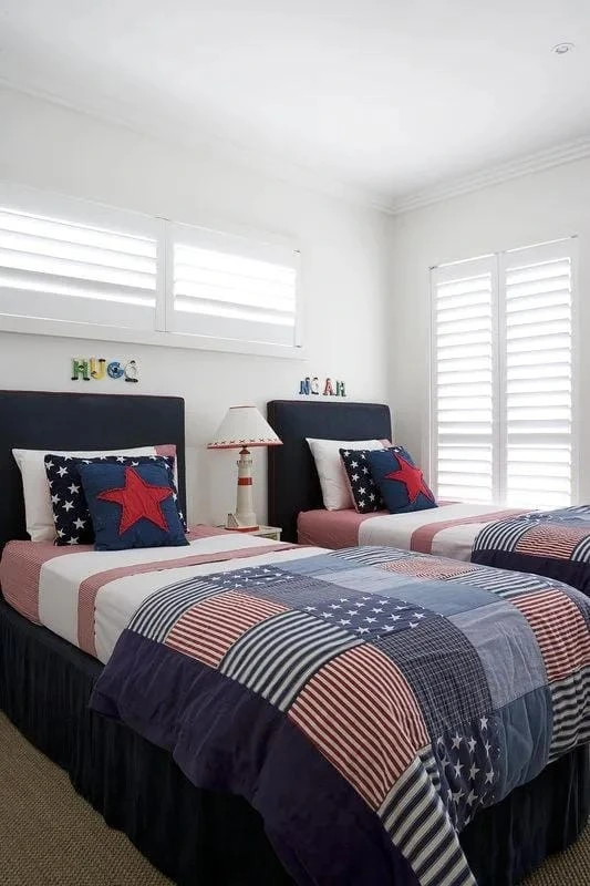 3- Dress Beds with Flag Quilts
