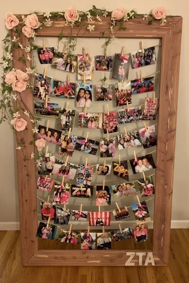 8- Fill a Frame with Photos and Flowers