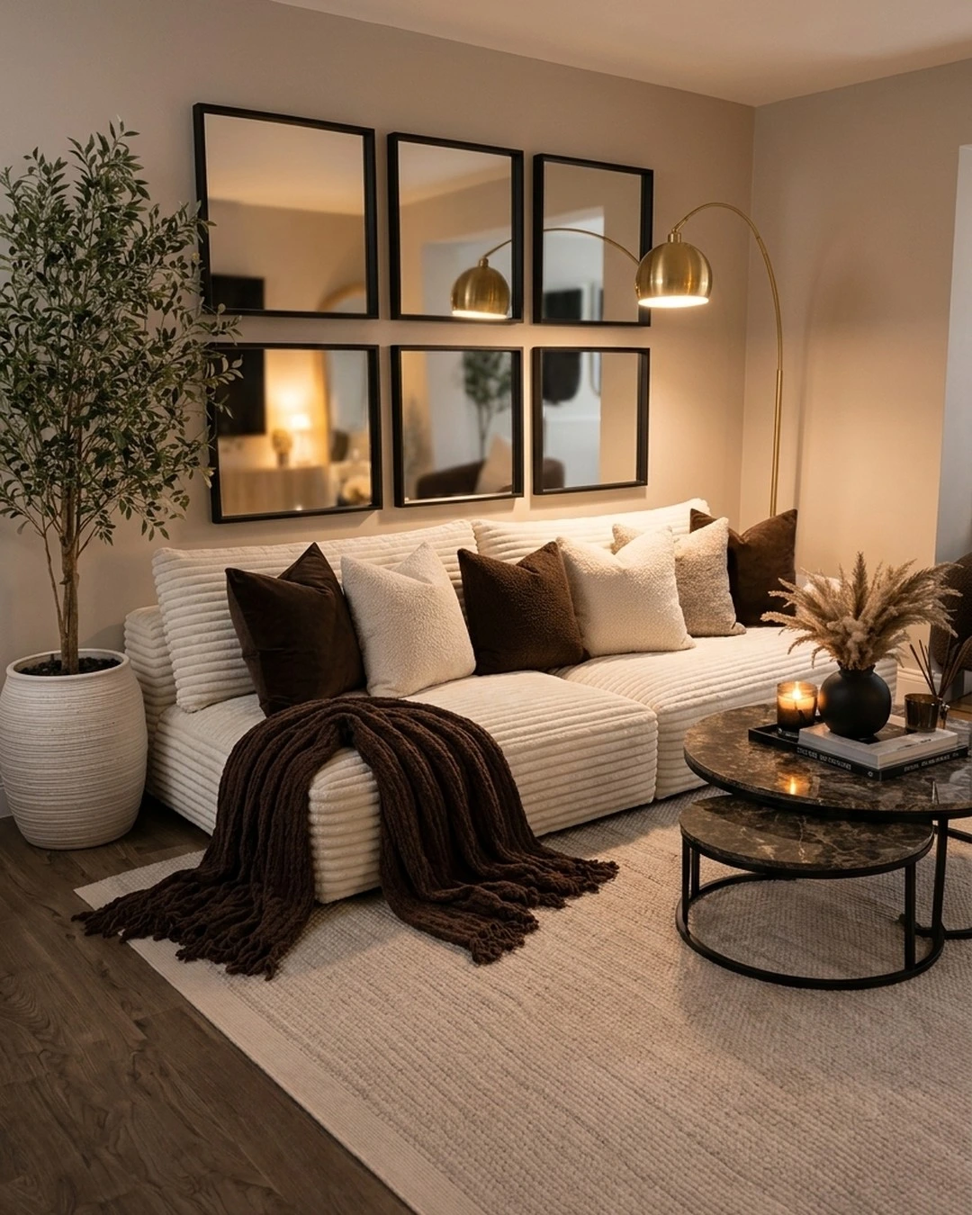 12- Fill a Large Wall with Square Mirrors