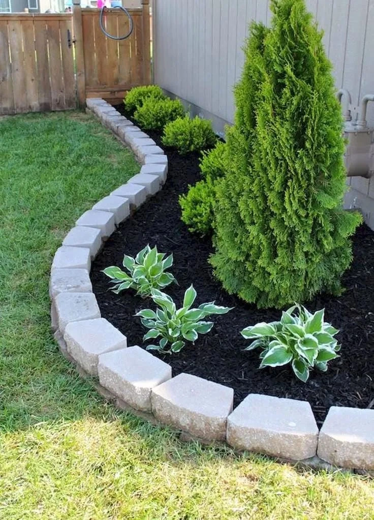8- Fill a Side Strip with Layered Shrubs