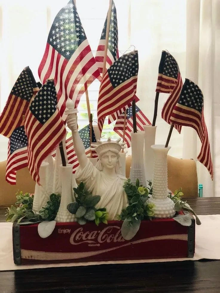 8- Fill a Vintage Crate with Mini Flags