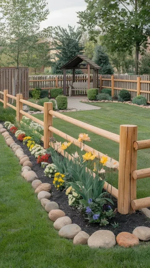 2- Finish a Flower Bed With River Stones