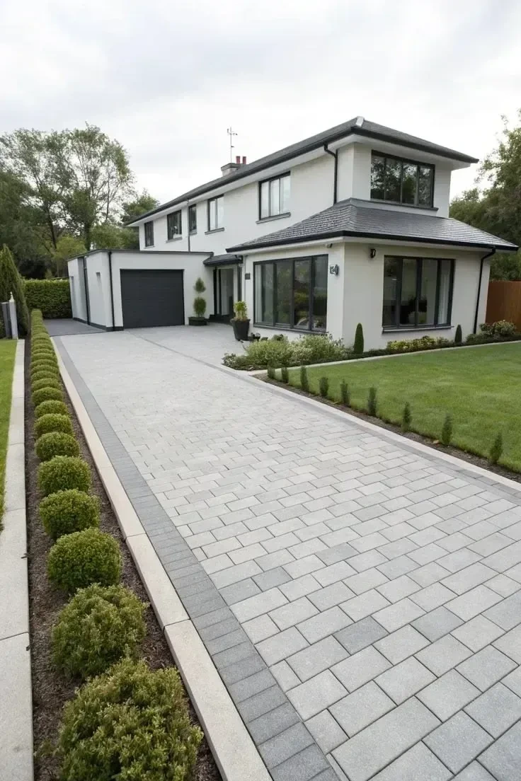 10- Finish the Driveway with Light Pavers