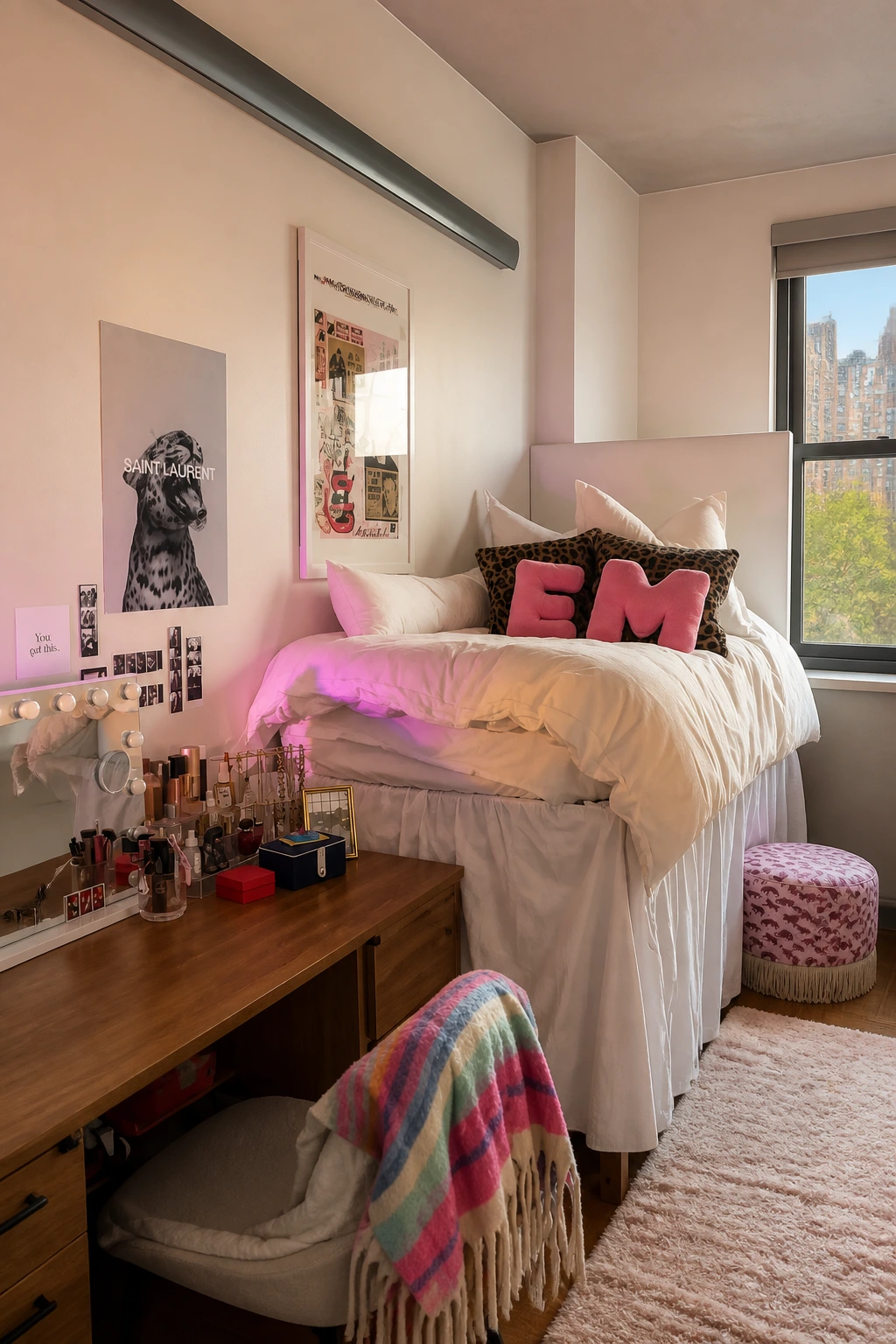 9- Fit a Slim Desk Beside the Bed