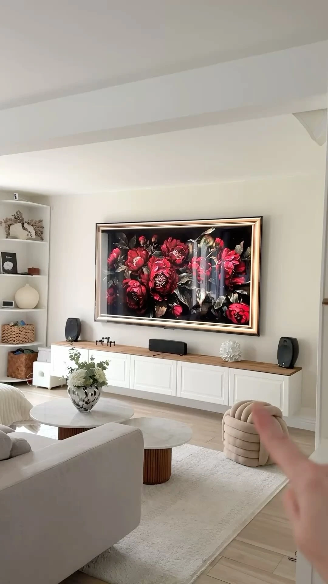 3- Flank the TV with Open Shelves