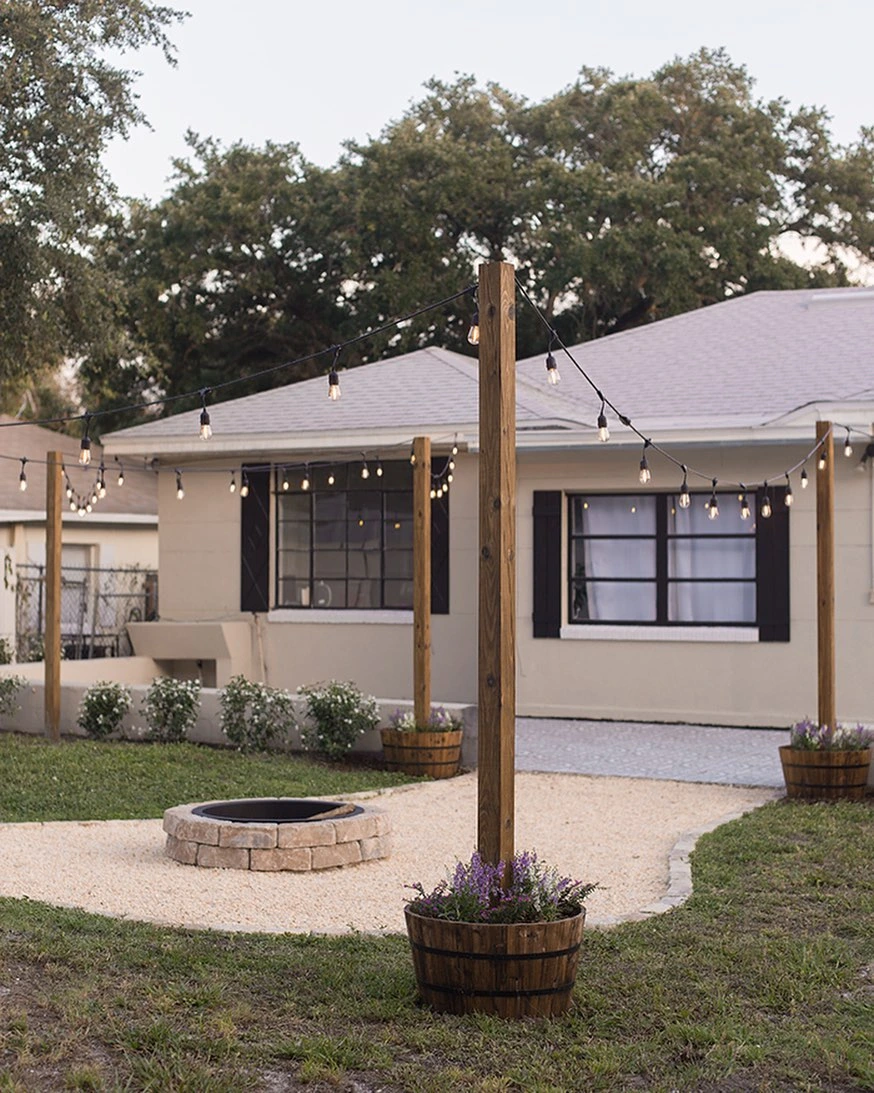 6- Frame a Fire Pit with Posts