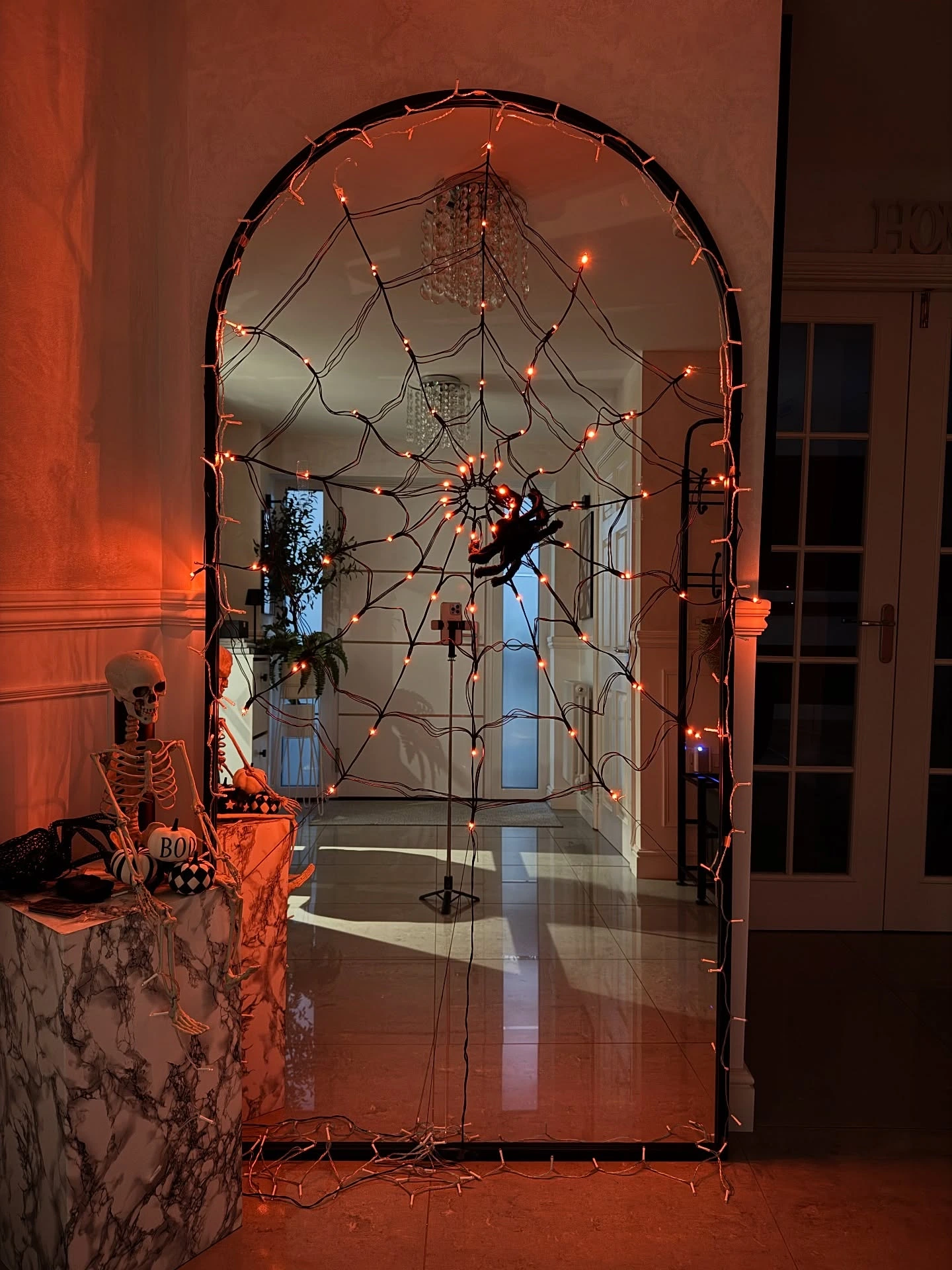 12- Frame a Mirror with Webs and Lights