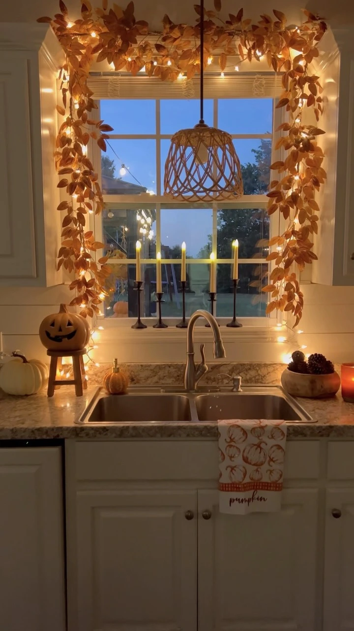 6- Frame a Window with Leaf Garland