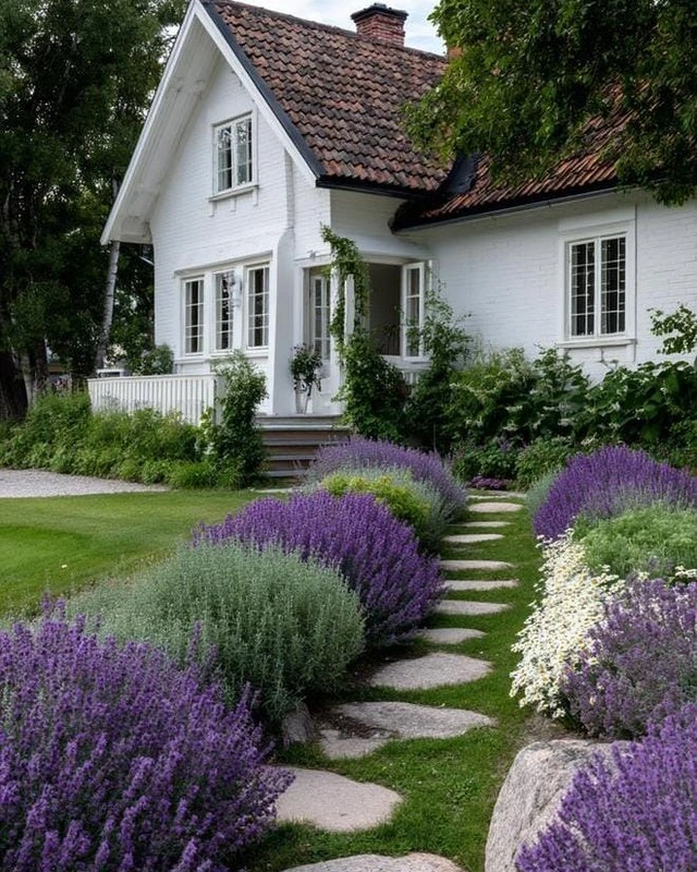 8- Frame Stepping Stones With Lavender