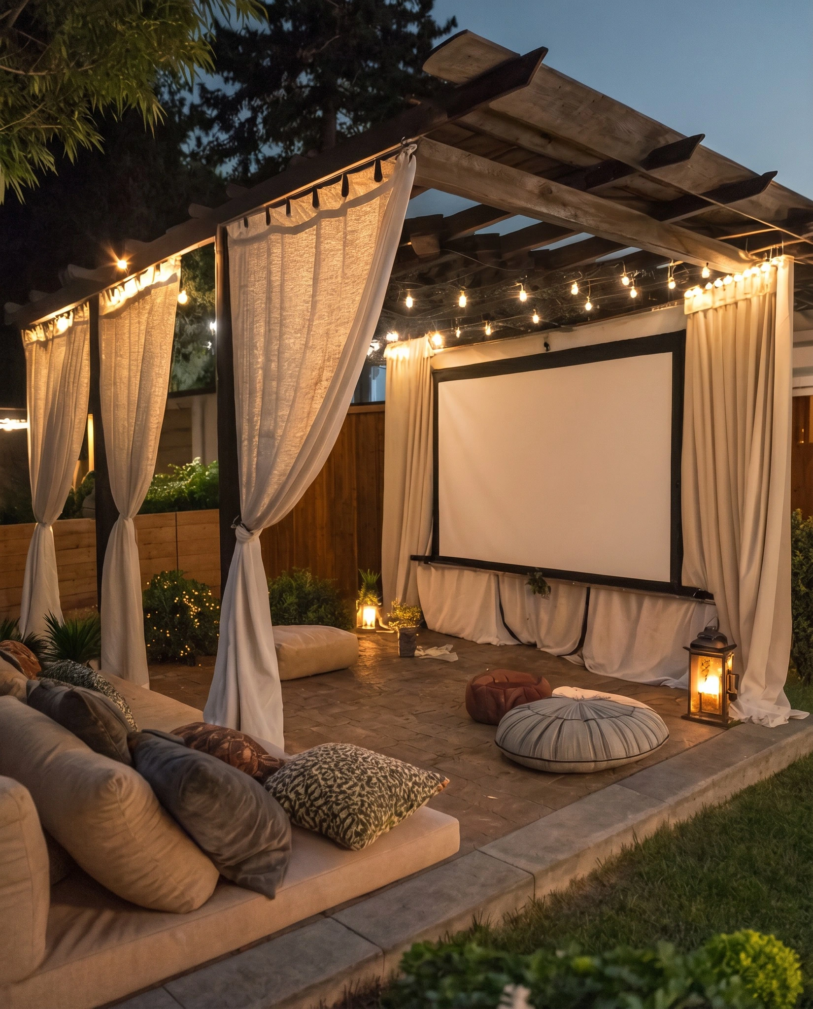 16- Frame the Screen With Curtains
