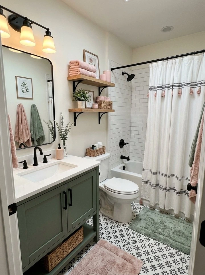 1- Give the Vanity a Green Finish