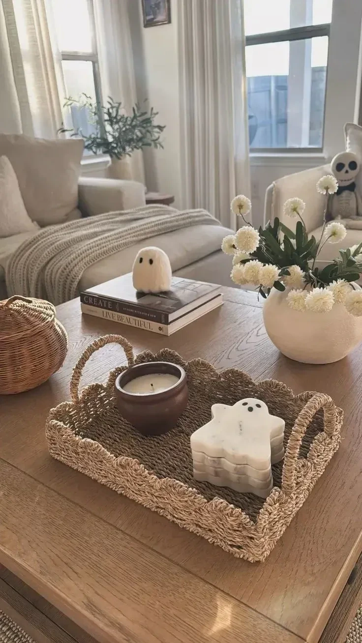 3- Group Ghosts and Pumpkins on a Tray