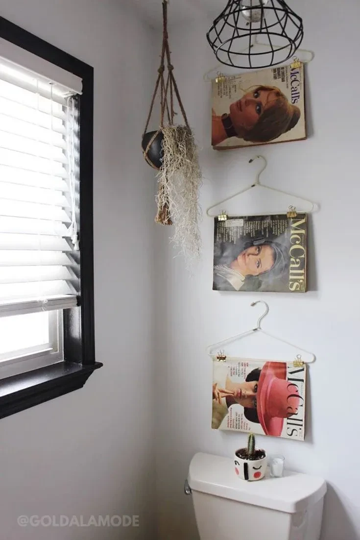 1- Hang Magazine Covers on Simple Hangers