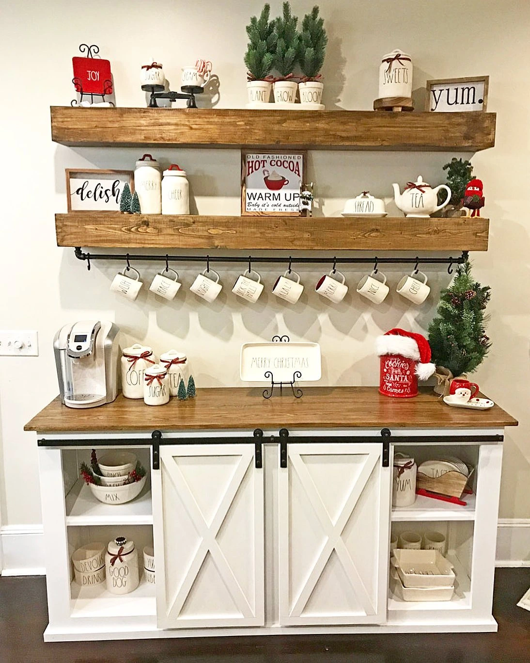 2- Hang Mugs Above the Cocoa Station
