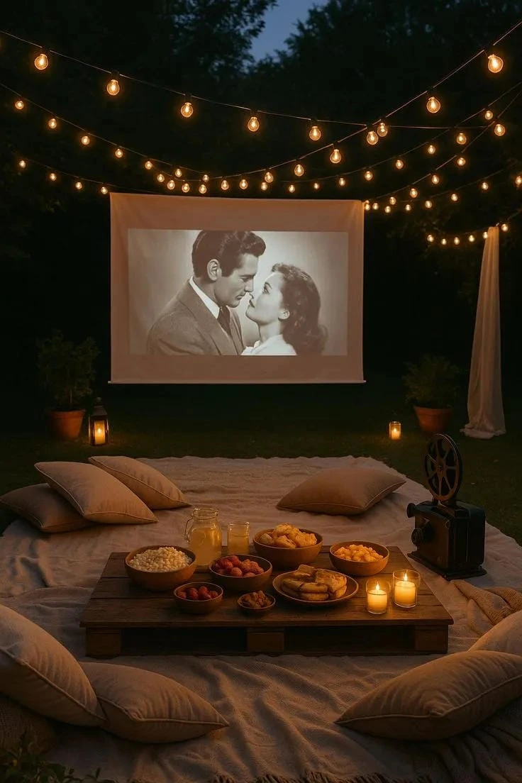 20- Hang String Lights Above the Screen