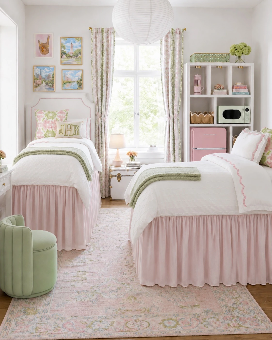5- Hide Under-Bed Storage with Pink Skirts