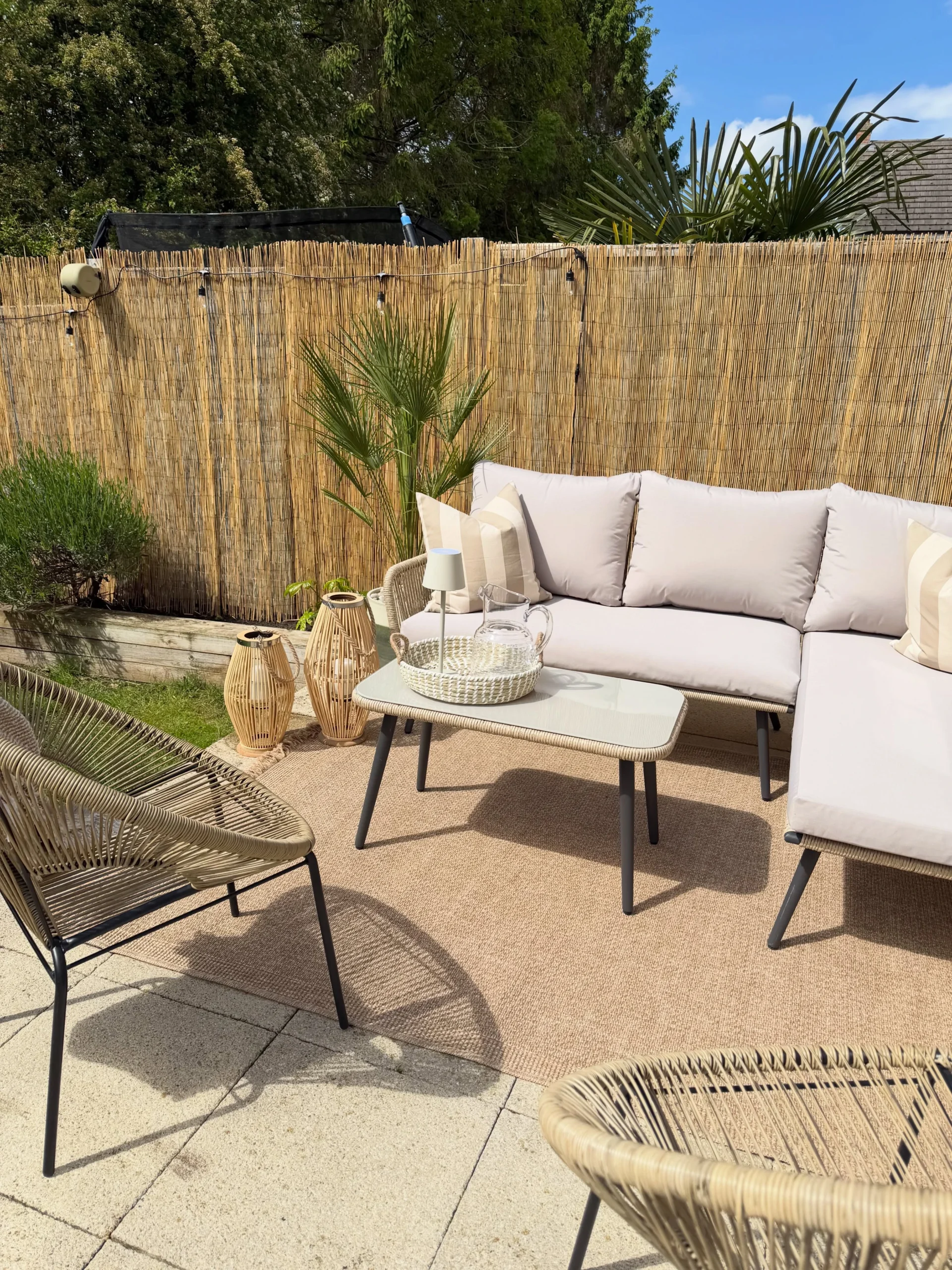 7- Keep a Textured Patio Calm