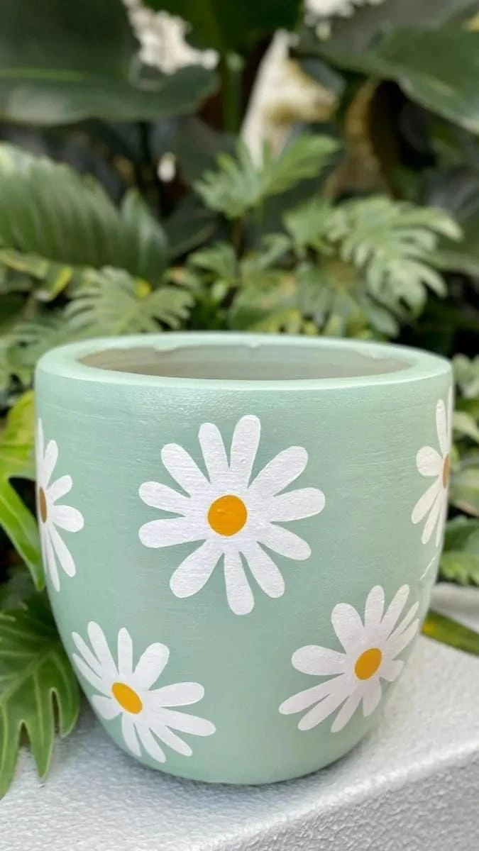 7- Keep Daisies Simple on Sage Green