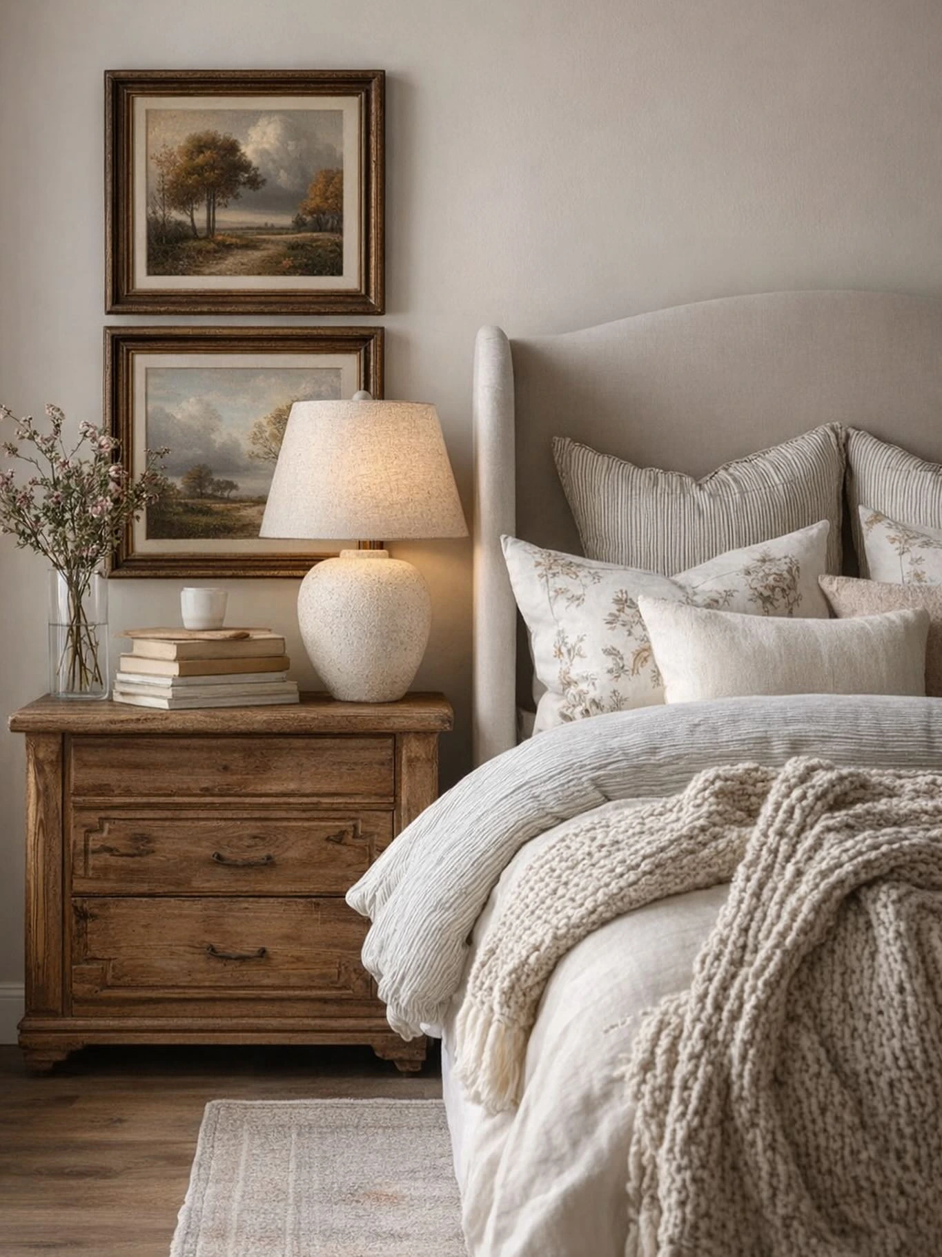 3- Layer Artwork Above the Bedside Table
