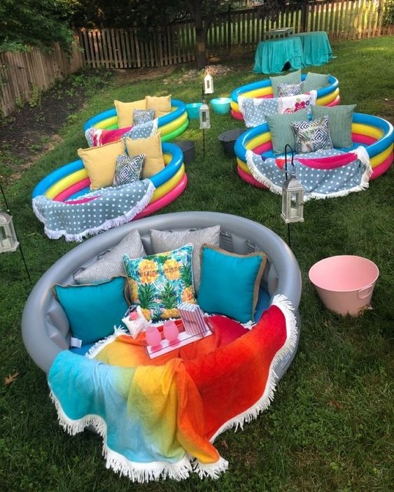 10- Make Kid Seating With Tiny Pools